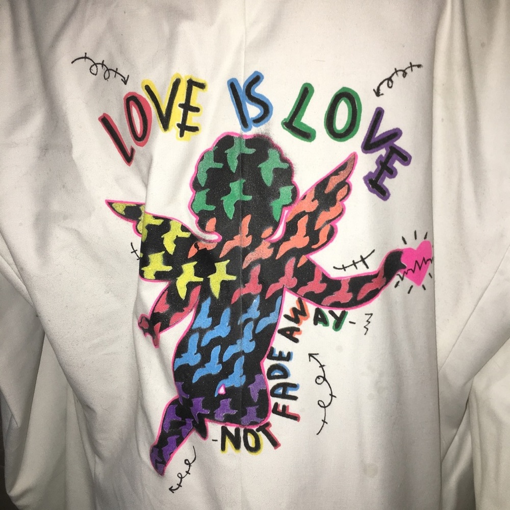 Handmade🌈Love is Love/One Love🌈Jacket Blazer Top - Picture 8 of 8